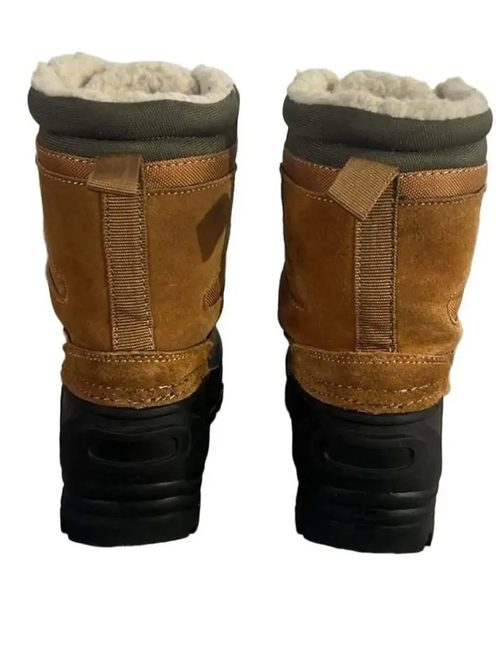 Lands' End Youth Kids Brown and Black Waterproof Fleece-Lined Duck Boots S10M